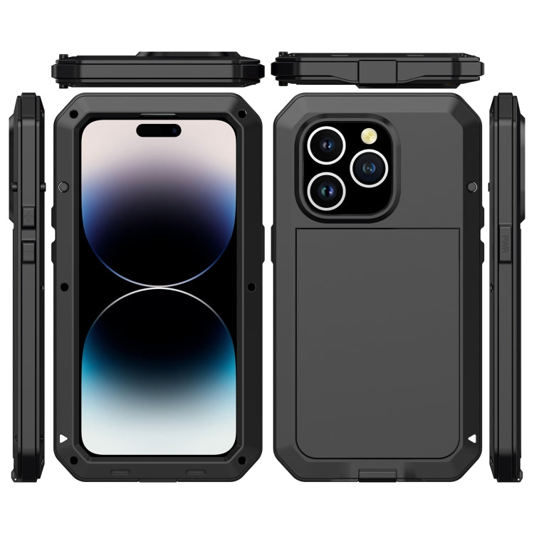 For iPhone 14 Pro Max Shockproof Waterproof Silicone + Zinc Alloy Case (Black) - iPhone 14 Pro Max Cases by buy2fix | Online Shopping UK | buy2fix