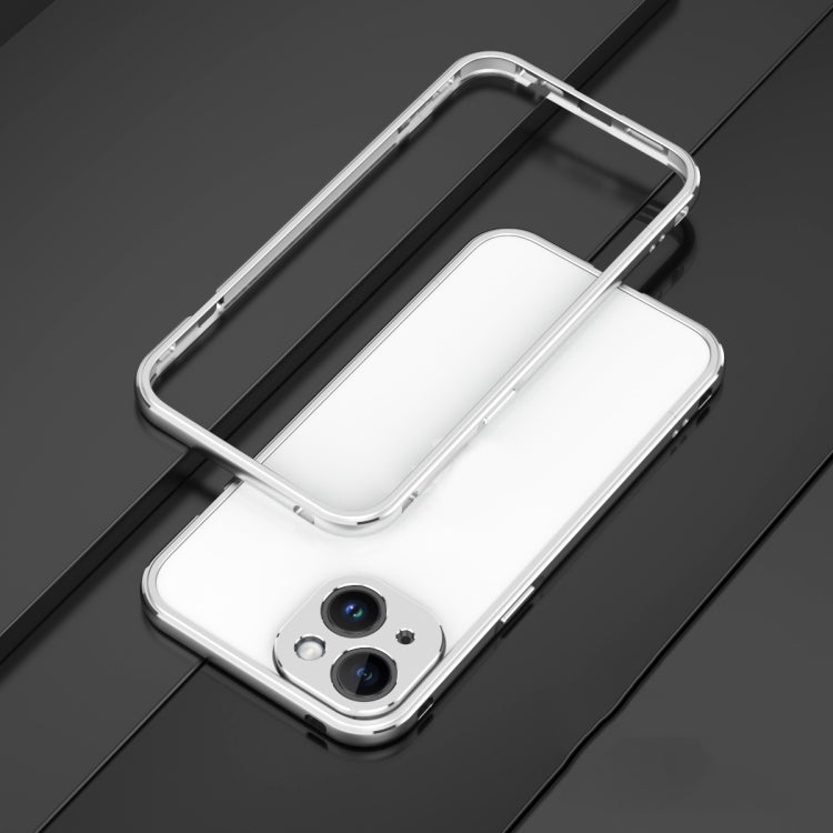 For iPhone 14 Aurora Series Lens Protector + Metal Frame Phone Case (Silver) - iPhone 14 Cases by buy2fix | Online Shopping UK | buy2fix