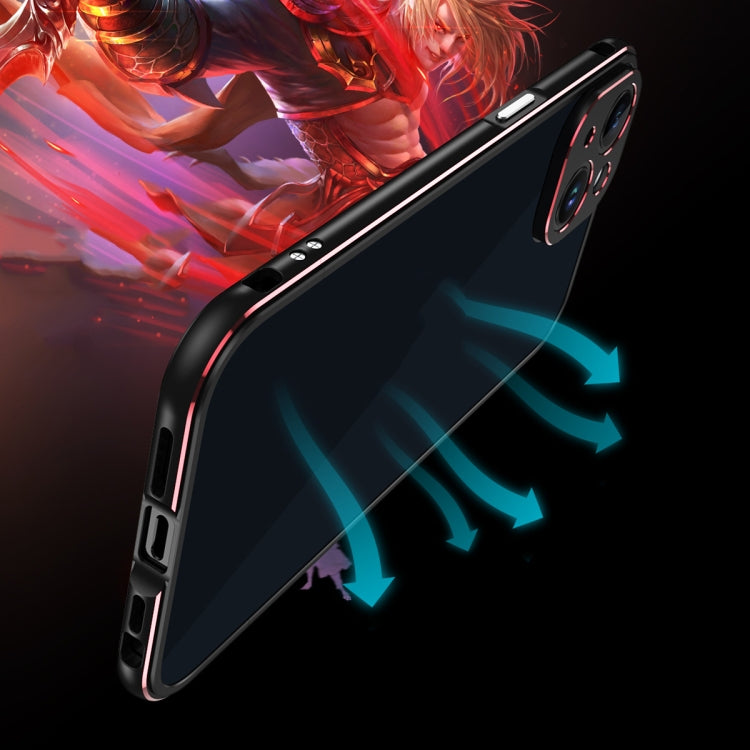 For iPhone 14 Aurora Series Lens Protector + Metal Frame Phone Case (Red) - iPhone 14 Cases by buy2fix | Online Shopping UK | buy2fix