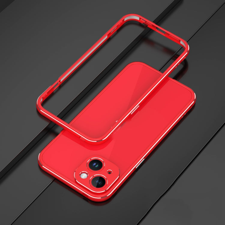 For iPhone 14 Plus Aurora Series Lens Protector + Metal Frame Phone Case (Red) - iPhone 14 Plus Cases by buy2fix | Online Shopping UK | buy2fix