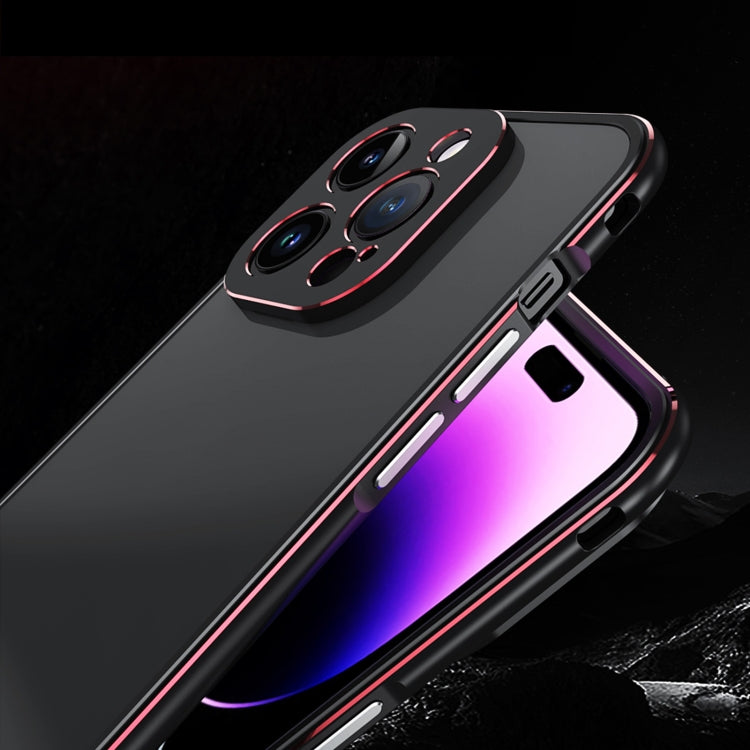 For iPhone 14 Pro Aurora Series Lens Protector + Metal Frame Phone Case(Silver) - iPhone 14 Pro Cases by buy2fix | Online Shopping UK | buy2fix