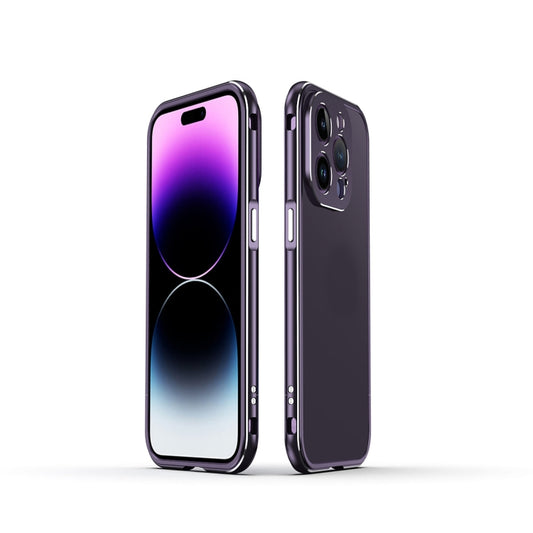 For iPhone 14 Pro Max Aurora Series Lens Protector + Metal Frame Phone Case (Purple Silver) - iPhone 14 Pro Max Cases by buy2fix | Online Shopping UK | buy2fix