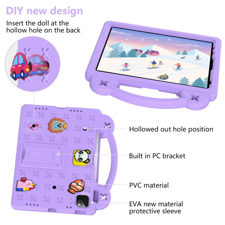Handle Kickstand Children EVA Shockproof Tablet Case For iPad Air 2020 / 2022 10.9(Light Purple) - More iPad Cases by buy2fix | Online Shopping UK | buy2fix