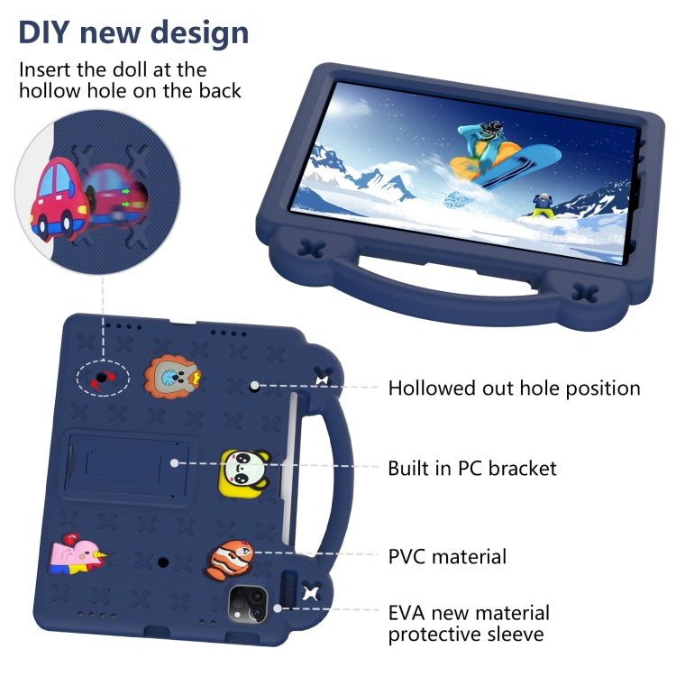 Handle Kickstand Children EVA Shockproof Tablet Case For iPad Air 2020 / 2022 10.9(Navy Blue) - More iPad Cases by buy2fix | Online Shopping UK | buy2fix