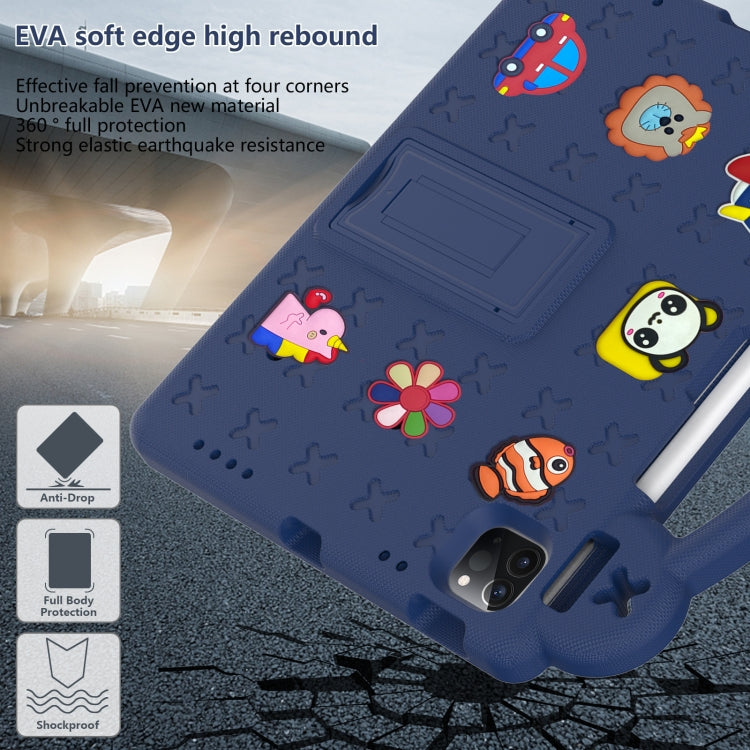 Handle Kickstand Children EVA Shockproof Tablet Case For iPad Air 2020 / 2022 10.9(Navy Blue) - More iPad Cases by buy2fix | Online Shopping UK | buy2fix