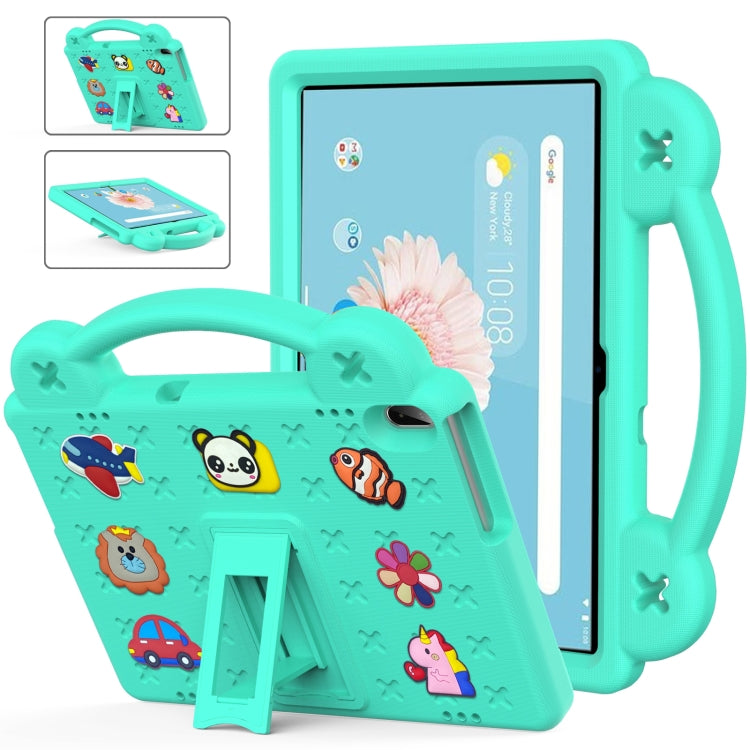 For Lenovo Tab M10 X605 / X505 / Tab P10 X705 Handle Kickstand Children EVA Shockproof Tablet Case(Mint Green) - Lenovo by buy2fix | Online Shopping UK | buy2fix