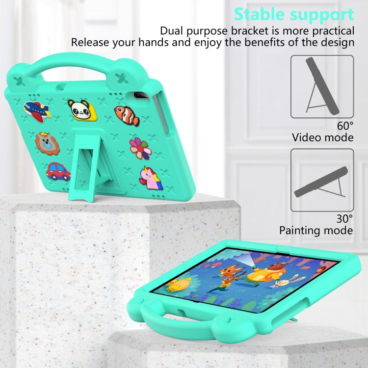 For Lenovo Tab M10 X605 / X505 / Tab P10 X705 Handle Kickstand Children EVA Shockproof Tablet Case(Mint Green) - Lenovo by buy2fix | Online Shopping UK | buy2fix