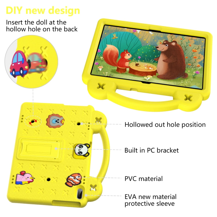 For Lenovo Tab M10 X605 / X505 / Tab P10 X705 Handle Kickstand Children EVA Shockproof Tablet Case(Yellow) - Lenovo by buy2fix | Online Shopping UK | buy2fix