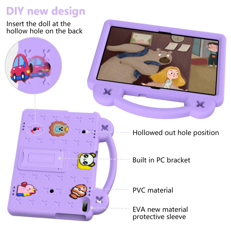 For Huawei MediaPad T5 10.1 Handle Kickstand Children EVA Shockproof Tablet Case(Light Purple) - Huawei by buy2fix | Online Shopping UK | buy2fix