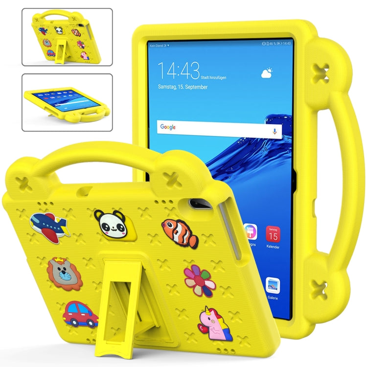 For Huawei MediaPad T5 10.1 Handle Kickstand Children EVA Shockproof Tablet Case(Yellow) - Huawei by buy2fix | Online Shopping UK | buy2fix