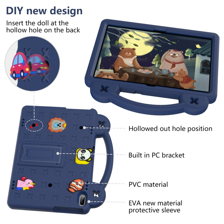 For Huawei MediaPad T5 10.1 Handle Kickstand Children EVA Shockproof Tablet Case(Navy Blue) - Huawei by buy2fix | Online Shopping UK | buy2fix