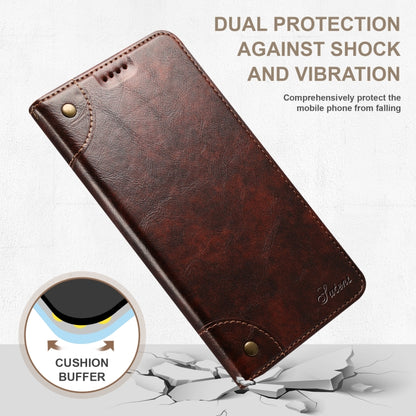 For iPhone 14 Plus Baroque Simple Flip Leather Phone Case (Dark Brown) - iPhone 14 Plus Cases by buy2fix | Online Shopping UK | buy2fix