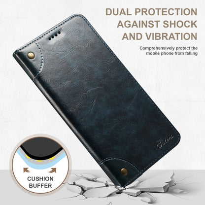 For iPhone 14 Plus Baroque Simple Flip Leather Phone Case (Blue) - iPhone 14 Plus Cases by buy2fix | Online Shopping UK | buy2fix