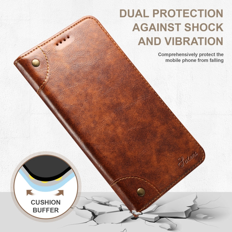 For iPhone 14 Pro Baroque Simple Flip Leather Phone Case(Light Brown) - iPhone 14 Pro Cases by buy2fix | Online Shopping UK | buy2fix