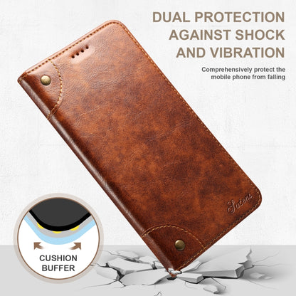 For iPhone 14 Pro Baroque Simple Flip Leather Phone Case(Light Brown) - iPhone 14 Pro Cases by buy2fix | Online Shopping UK | buy2fix