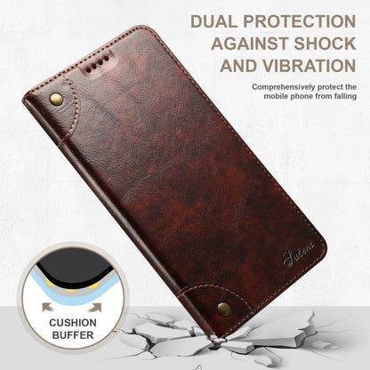 For iPhone 14 Pro Baroque Simple Flip Leather Phone Case(Dark Brown) - iPhone 14 Pro Cases by buy2fix | Online Shopping UK | buy2fix