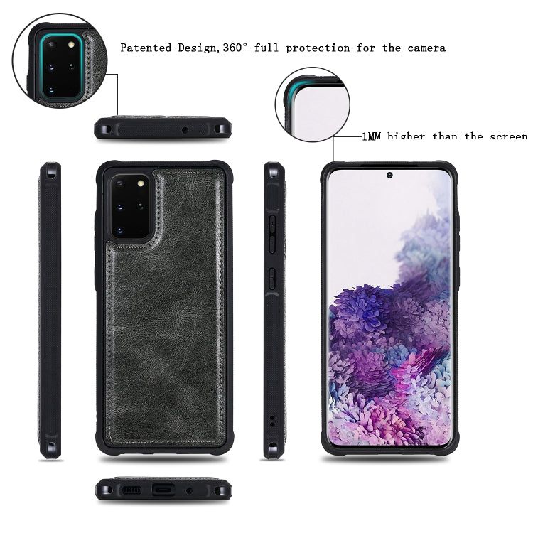 For Galaxy S20 Plus Multifunctional Retro Detachable Magnetic Horizontal Flip Leather Case with Card Slots & Holder & Wallet & Photo Frame(Dark Grey) - Galaxy Phone Cases by buy2fix | Online Shopping UK | buy2fix