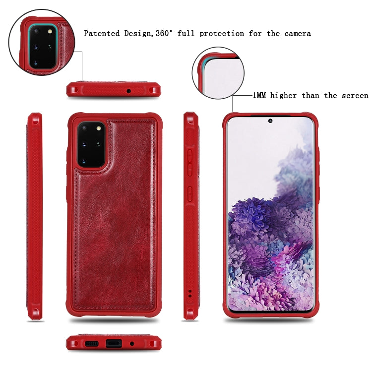 For Galaxy S20 Plus Multifunctional Retro Detachable Magnetic Horizontal Flip Leather Case with Card Slots & Holder & Wallet & Photo Frame(Red) - Galaxy Phone Cases by buy2fix | Online Shopping UK | buy2fix