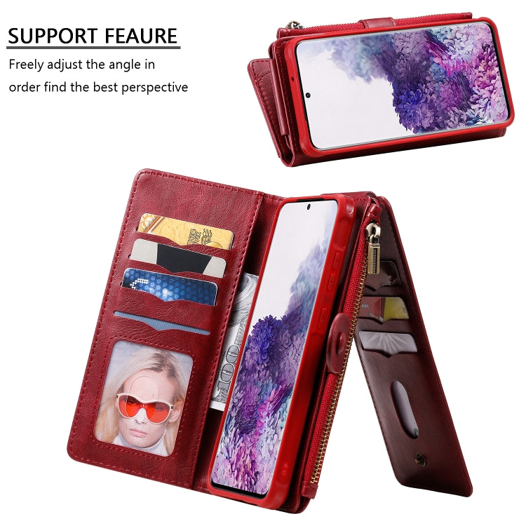For Galaxy S20 Plus Multifunctional Retro Detachable Magnetic Horizontal Flip Leather Case with Card Slots & Holder & Wallet & Photo Frame(Red) - Galaxy Phone Cases by buy2fix | Online Shopping UK | buy2fix