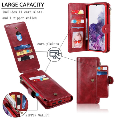 For Galaxy S20 Plus Multifunctional Retro Detachable Magnetic Horizontal Flip Leather Case with Card Slots & Holder & Wallet & Photo Frame(Red) - Galaxy Phone Cases by buy2fix | Online Shopping UK | buy2fix