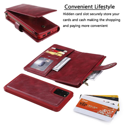 For Galaxy S20 Plus Multifunctional Retro Detachable Magnetic Horizontal Flip Leather Case with Card Slots & Holder & Wallet & Photo Frame(Red) - Galaxy Phone Cases by buy2fix | Online Shopping UK | buy2fix
