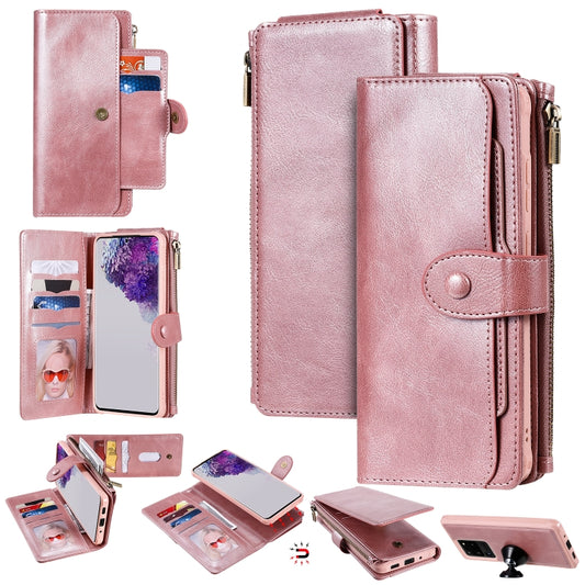For Galaxy S20 Ultra Multifunctional Retro Detachable Magnetic Horizontal Flip Leather Case with Card Slots & Holder & Wallet & Photo Frame(Pink) - Galaxy Phone Cases by buy2fix | Online Shopping UK | buy2fix
