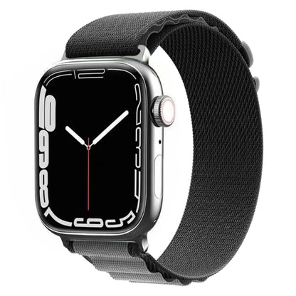 Nylon Watch Band for Apple Watch Series 9&8&7 41mm / SE 3&SE 2&6&SE&5&4 40mm / 3&2&1 38mm (Black Grey) - Watch Bands by buy2fix | Online Shopping UK | buy2fix