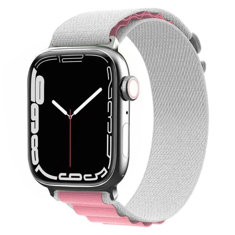 Nylon Watch Band for Apple Watch Series 9&8&7 41mm / SE 3&SE 2&6&SE&5&4 40mm / 3&2&1 38mm (Gray + Pink) - Watch Bands by buy2fix | Online Shopping UK | buy2fix