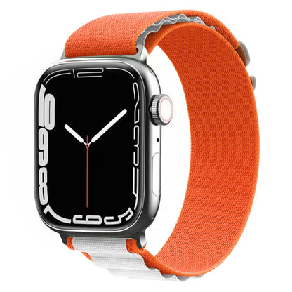 Nylon Watch Band for Apple Watch Series 9&8&7 41mm / SE 3&SE 2&6&SE&5&4 40mm / 3&2&1 38mm (White+Orange) - Watch Bands by buy2fix | Online Shopping UK | buy2fix