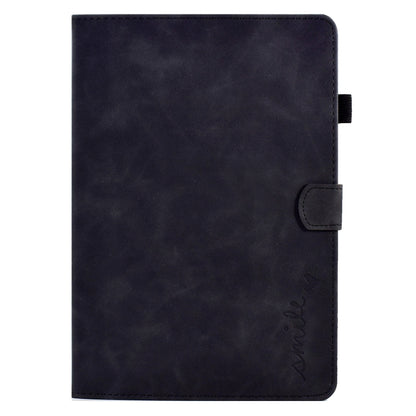For iPad 10.2 / Air 10.5 2019 Embossed Smile Flip Tablet Leather Smart Case(Black) - iPad Air (2019) Cases by buy2fix | Online Shopping UK | buy2fix