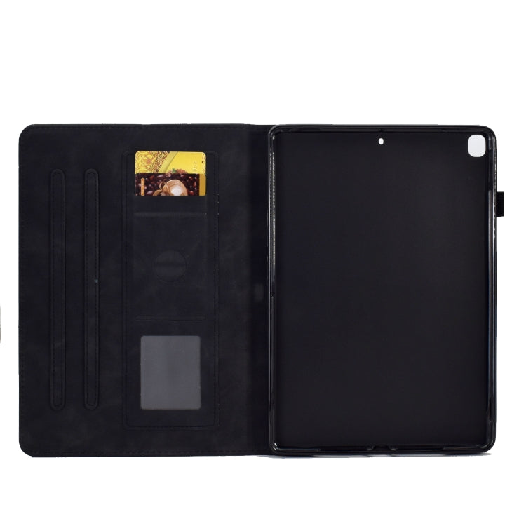 For iPad 10.2 / Air 10.5 2019 Embossed Smile Flip Tablet Leather Smart Case(Black) - iPad Air (2019) Cases by buy2fix | Online Shopping UK | buy2fix