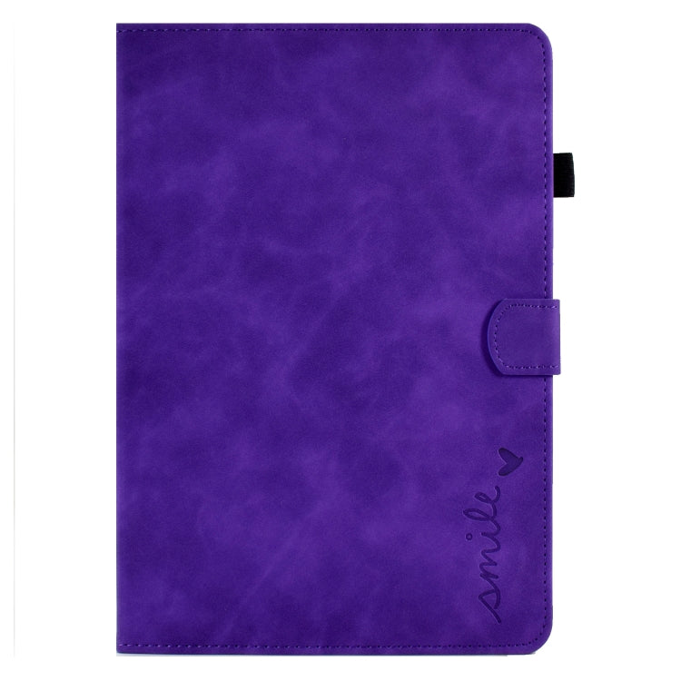 For iPad 10.2 / Air 10.5 2019 Embossed Smile Flip Tablet Leather Smart Case(Purple) - iPad Air (2019) Cases by buy2fix | Online Shopping UK | buy2fix