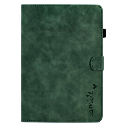 For iPad 10.2 / Air 10.5 2019 Embossed Smile Flip Tablet Leather Smart Case(Green) - iPad Air (2019) Cases by buy2fix | Online Shopping UK | buy2fix