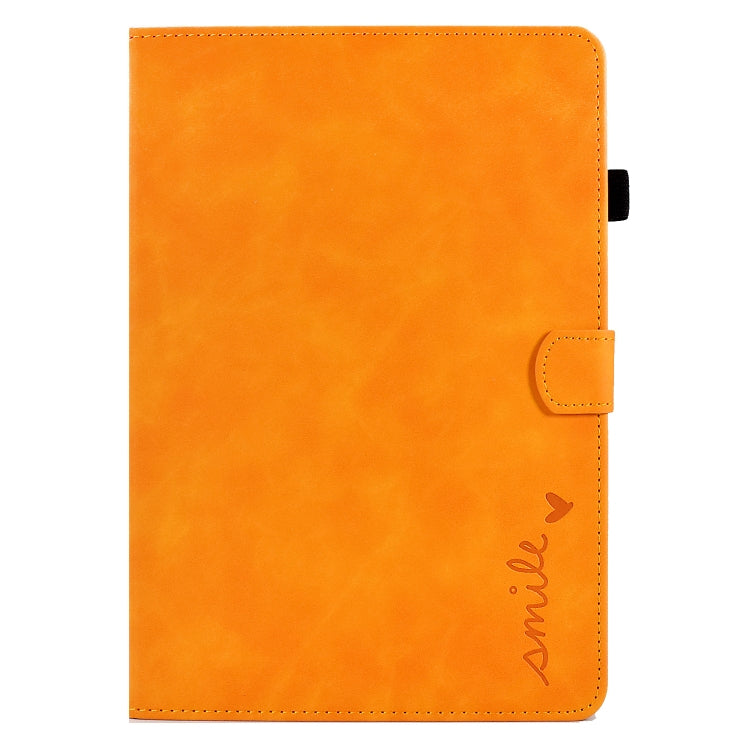 For iPad 10.2 / Air 10.5 2019 Embossed Smile Flip Tablet Leather Smart Case(Khaki) - iPad Air (2019) Cases by buy2fix | Online Shopping UK | buy2fix