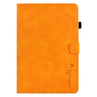 For iPad 10.2 / Air 10.5 2019 Embossed Smile Flip Tablet Leather Smart Case(Khaki) - iPad Air (2019) Cases by buy2fix | Online Shopping UK | buy2fix