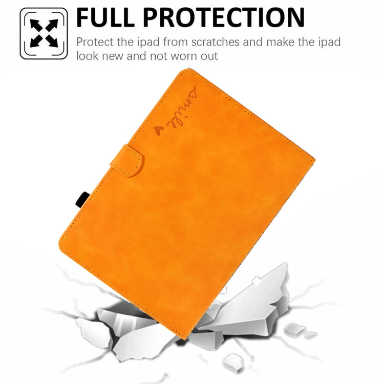For iPad 10.2 / Air 10.5 2019 Embossed Smile Flip Tablet Leather Smart Case(Khaki) - iPad Air (2019) Cases by buy2fix | Online Shopping UK | buy2fix