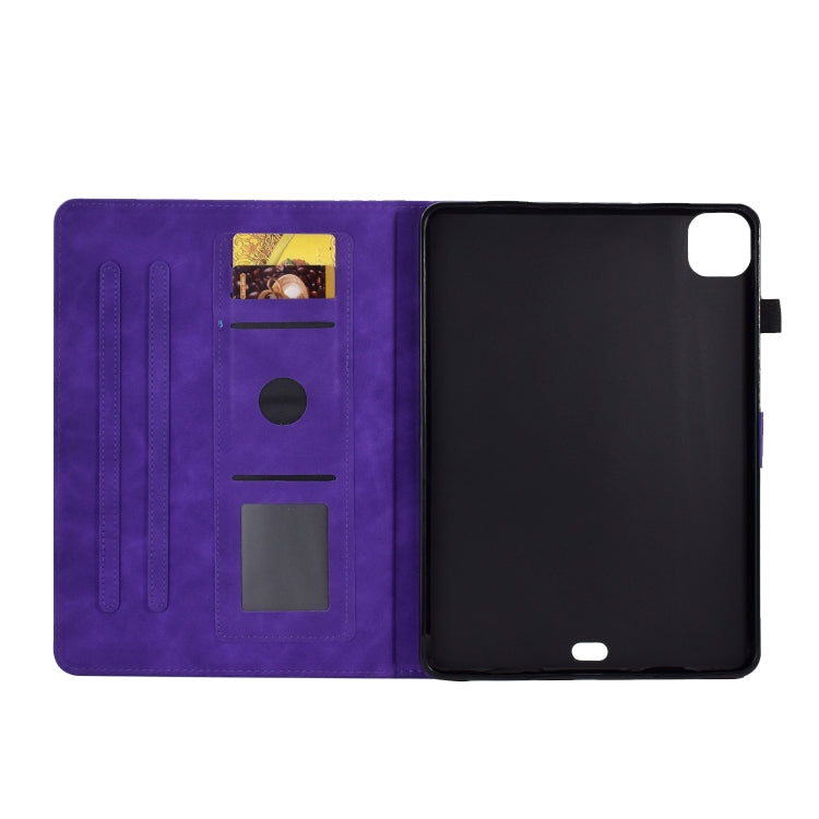 For iPad Air 2022 / 2020 10.9 Embossed Smile Flip Tablet Leather Smart Case(Purple) - iPad Air (2022) / (2020) 10.9 Cases by buy2fix | Online Shopping UK | buy2fix