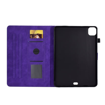 For iPad Air 2022 / 2020 10.9 Embossed Smile Flip Tablet Leather Smart Case(Purple) - iPad Air (2022) / (2020) 10.9 Cases by buy2fix | Online Shopping UK | buy2fix