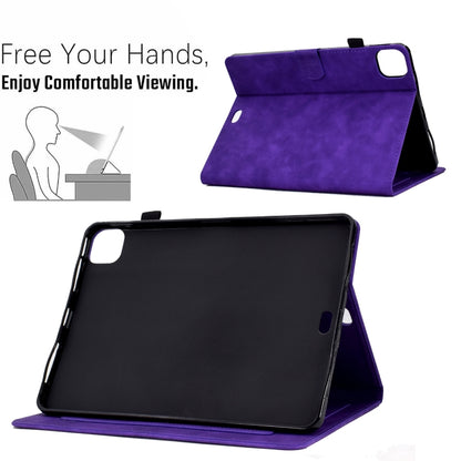 For iPad Air 2022 / 2020 10.9 Embossed Smile Flip Tablet Leather Smart Case(Purple) - iPad Air (2022) / (2020) 10.9 Cases by buy2fix | Online Shopping UK | buy2fix