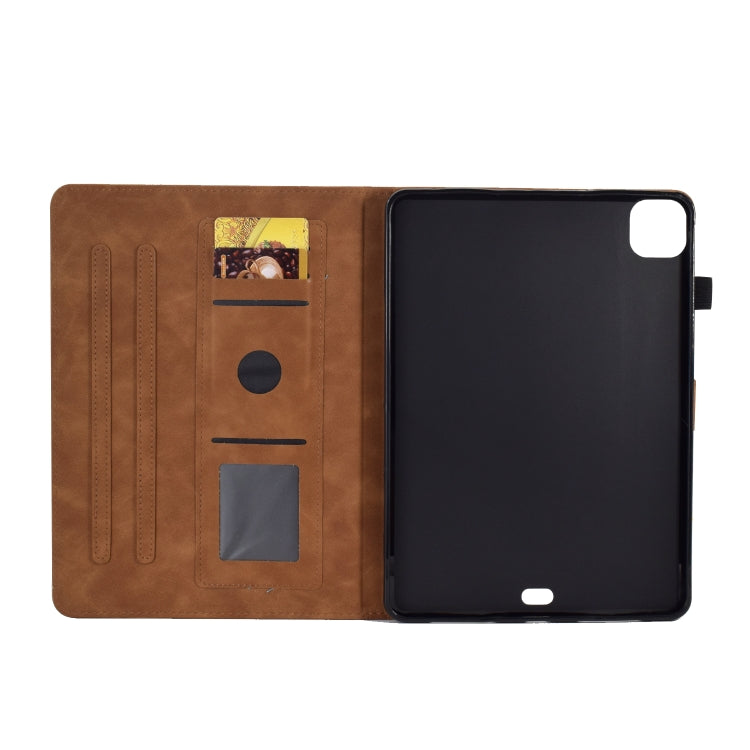 For iPad Air 2022 / 2020 10.9 Embossed Smile Flip Tablet Leather Smart Case(Brown) - iPad Air (2022) / (2020) 10.9 Cases by buy2fix | Online Shopping UK | buy2fix