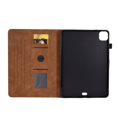 For iPad Air 2022 / 2020 10.9 Embossed Smile Flip Tablet Leather Smart Case(Brown) - iPad Air (2022) / (2020) 10.9 Cases by buy2fix | Online Shopping UK | buy2fix