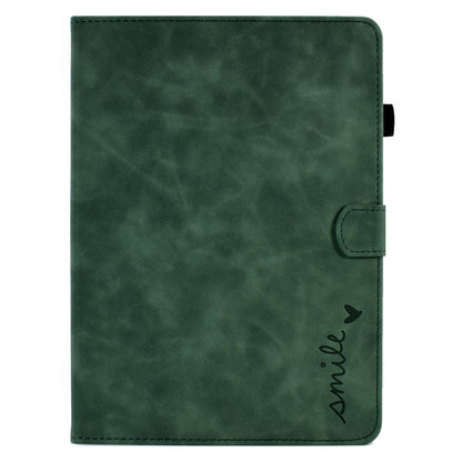 For iPad Air 2022 / 2020 10.9 Embossed Smile Flip Tablet Leather Smart Case(Green) - iPad Air (2022) / (2020) 10.9 Cases by buy2fix | Online Shopping UK | buy2fix