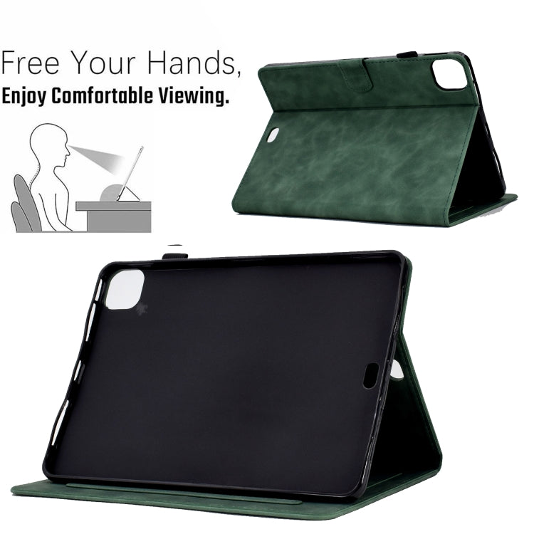 For iPad Air 2022 / 2020 10.9 Embossed Smile Flip Tablet Leather Smart Case(Green) - iPad Air (2022) / (2020) 10.9 Cases by buy2fix | Online Shopping UK | buy2fix