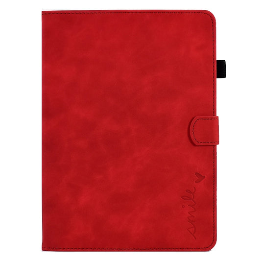 For iPad Air 2022 / 2020 10.9 Embossed Smile Flip Tablet Leather Smart Case(Red) - iPad Air (2022) / (2020) 10.9 Cases by buy2fix | Online Shopping UK | buy2fix
