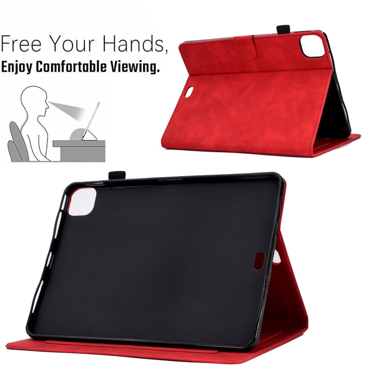 For iPad Air 2022 / 2020 10.9 Embossed Smile Flip Tablet Leather Smart Case(Red) - iPad Air (2022) / (2020) 10.9 Cases by buy2fix | Online Shopping UK | buy2fix