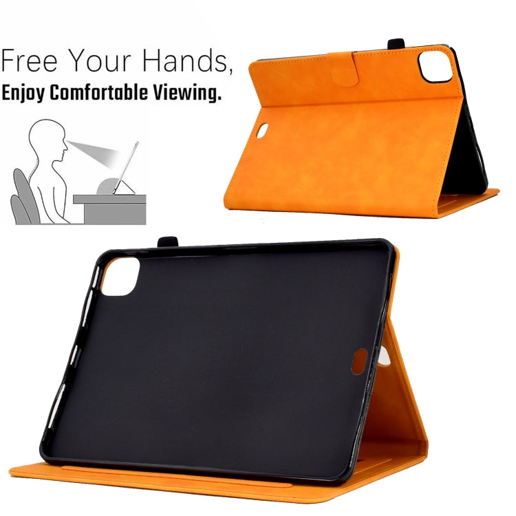 For iPad Air 2022 / 2020 10.9 Embossed Smile Flip Tablet Leather Smart Case(Khaki) - iPad Air (2022) / (2020) 10.9 Cases by buy2fix | Online Shopping UK | buy2fix