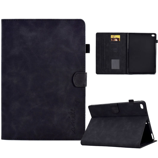 For iPad 9.7 2018&2017 / Air 2 / Air Embossed Smile Flip Tablet Leather Smart Case(Black) - iPad 9.7 (2018) & (2017) Cases by buy2fix | Online Shopping UK | buy2fix