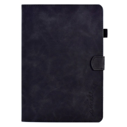 For iPad 9.7 2018&2017 / Air 2 / Air Embossed Smile Flip Tablet Leather Smart Case(Black) - iPad 9.7 (2018) & (2017) Cases by buy2fix | Online Shopping UK | buy2fix