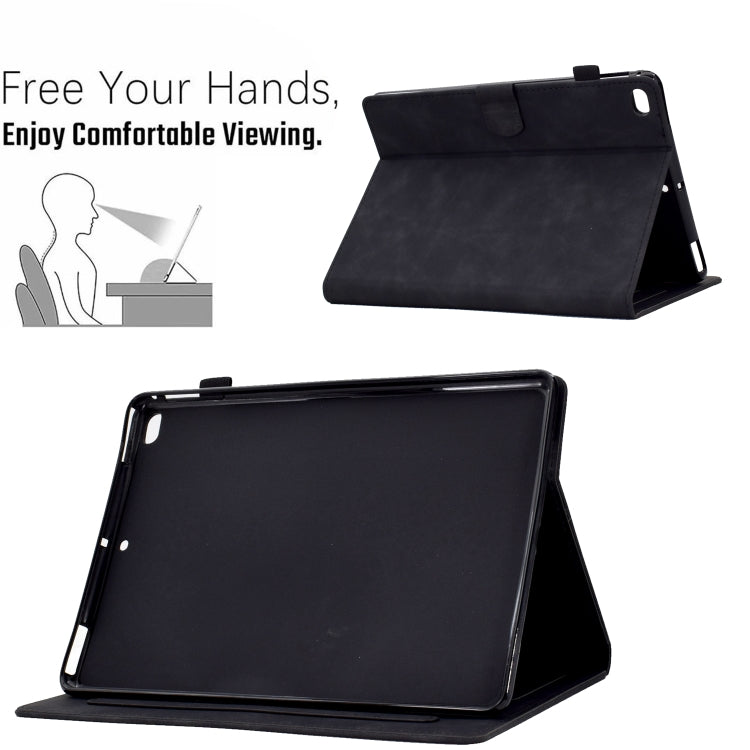 For iPad 9.7 2018&2017 / Air 2 / Air Embossed Smile Flip Tablet Leather Smart Case(Black) - iPad 9.7 (2018) & (2017) Cases by buy2fix | Online Shopping UK | buy2fix