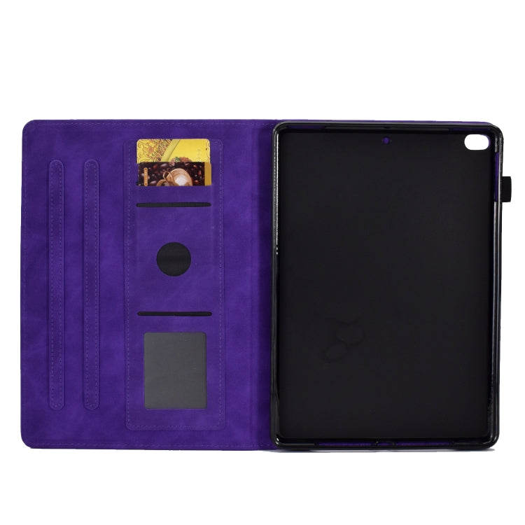 For iPad 9.7 2018&2017 / Air 2 / Air Embossed Smile Flip Tablet Leather Smart Case(Purple) - iPad 9.7 (2018) & (2017) Cases by buy2fix | Online Shopping UK | buy2fix
